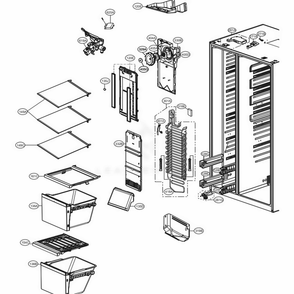 Freezer Compartment Diagram and Parts List for 51863 ASTCSE0 LG Refrigerator