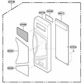 Control Panel Parts Diagram and Parts List for MT2115SJQ MWEWRP LG Range