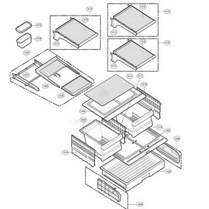 Refrigerator Parts Diagram and Parts List for 78733 ASTCSER LG Refrigerator