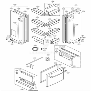 Door Parts Diagram and Parts List for 78712 ASWCSER LG Refrigerator