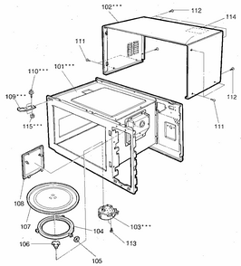 Cavity Diagram and Parts List for 7218922680  Kenmore Microwave