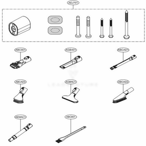 Accessories Diagram and Parts List for A927KGMS AIGELGA LG Canister Vacuum