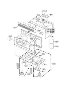 Oven Cavity Parts Diagram and Parts List for MV1502B-01  LG Microwave