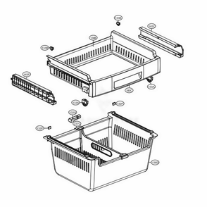 Freezer Parts Diagram and Parts List for LFC24786ST ASTCNA0 LG Refrigerator