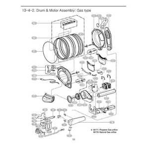 Section 1 Diagram and Parts List for DLGX3002W ABWEEUS LG Dryer