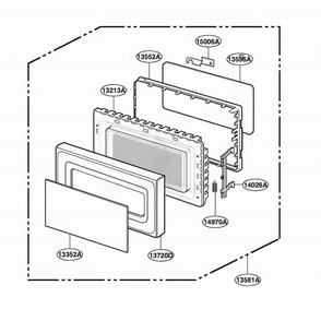 Door Parts Diagram and Parts List for MA1302B BKEGSE LG Range