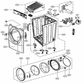 Cabinet And Door Assembly: Electric Type Diagram and Parts List for 81362 ABWESEU LG Dryer
