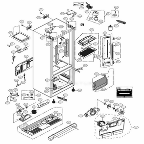 Case Parts Diagram and Parts List for LFX25973ST ASTCNA6 LG Refrigerator
