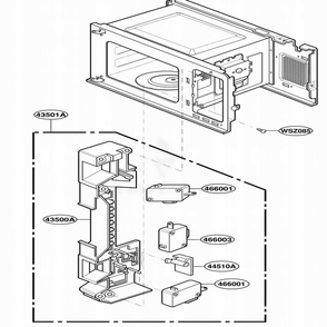 Latch Board Parts Diagram and Parts List for MS144SW AB1EWRP LG Range