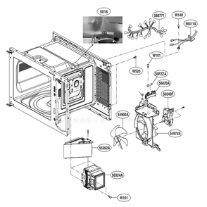 Interior Parts Diagram and Parts List for MS1596CIR CSSELEC LG Range