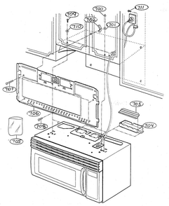 Installation Parts Diagram and Parts List for MV-1715W  LG Microwave