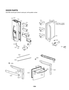 Door Parts Diagram and Parts List for GR-L228NSSM ASTCNA8 LG Refrigerator