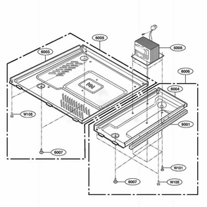 Base Plate Parts Diagram and Parts List for MBBB ABKEBSH LG Wall Oven