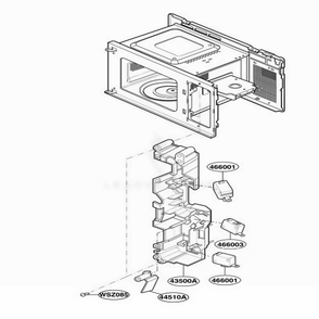 Latch Board Parts Diagram and Parts List for MA795W01 CW5EGSE LG Microwave