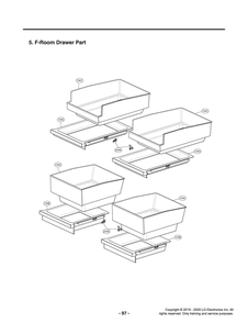 F-Room Drawer Part Diagram and Parts List for GR-X30FGNGM AGRCNA0 LG Refrigerator