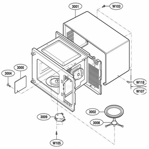 Oven Cavity Parts Diagram and Parts List for HMB406 ABKEBSU LG Wall Oven