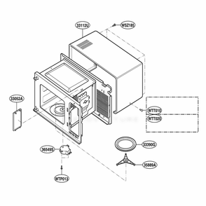 Oven Cavity Parts Diagram and Parts List for YKCMS1555RSS CS1EKAC LG Range