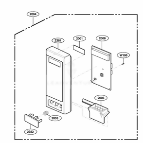 Control Panel Parts Diagram and Parts List for MBBB CBKEBSH LG Wall Oven
