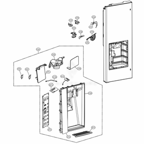 Dispenser Parts Diagram and Parts List for LMXC23796D ASBCNA1 LG Refrigerator