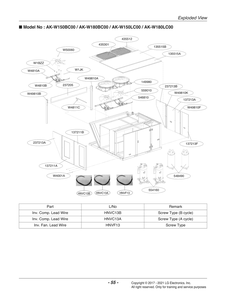 Diagram 1 Diagram and Parts List for AK-W150LC00 ADGBLCL LG Air Conditioner