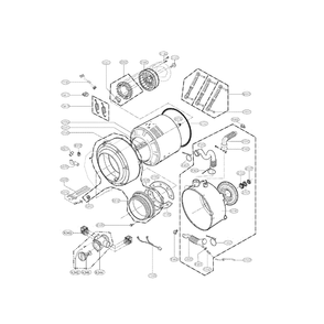 Drum And Tub Assembly Diagram and Parts List for WM2277HW 00 LG Washer