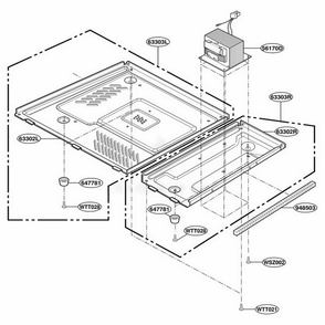Base Plate Parts Diagram and Parts List for JE1340BC ABKEGEU LG Microwave