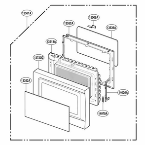 Door Parts Diagram and Parts List for 88910 MWESEC LG Range