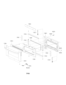Upper Door Parts Diagram and Parts List for LDE3031ST  LG Range