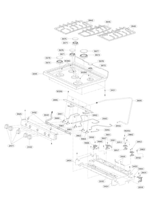 Cooktop Parts Diagram and Parts List for LDG3035SW  LG Range