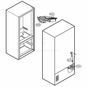 Icemaker Parts Diagram and Parts List for 71603 ASTCSE4 LG Refrigerator