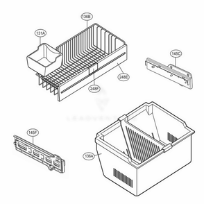 Freezer Parts Diagram and Parts List for 71303 AST2SER LG Refrigerator