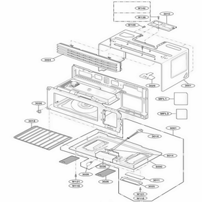 Part Location Diagram of 3112W1F042Q LG CASE,FLAT
