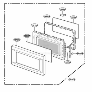 Door Parts Diagram and Parts List for F1361E BKEAMA LG Range