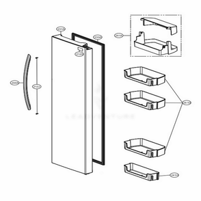 Freezer Compartment 2 Diagram and Parts List for LSXS26326W ASWCNA0 LG Refrigerator