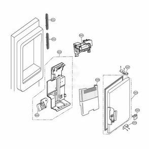 Ice Maker And Ice Bin Parts Diagram and Parts List for LFXS24663S ASTCNA1 LG Refrigerator