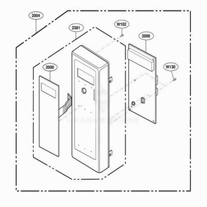 Control Panel Parts Diagram and Parts List for RCS10MPSA AS1EAMA LG Wall Oven