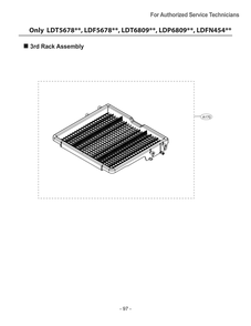 3rd Rack Assembly Diagram and Parts List for DUA513FD ABDESNA LG Dishwasher