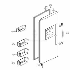 Freezer Door Diagram and Parts List for 51814 ABICSE0 LG Refrigerator