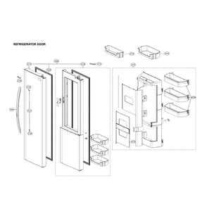 Refrigertaor Door Diagram and Parts List for LSXS26366S 02 LG Refrigerator