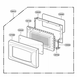 Door Parts Diagram and Parts List for SBM7700B CBKESBM LG Range