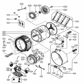 Drum And Tub Assembly Diagram and Parts List for GCWL1069CS3 ASSEELC LG Washer