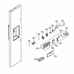 Dispenser Part Diagram and Parts List for LSSB2692ST ASTCNA2 LG Refrigerator