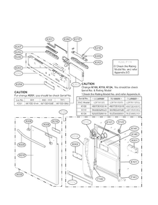Panel And Door Parts Diagram and Parts List for LDF7811ST-01  LG Dishwasher