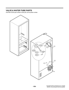 Valve And Water Tube Parts Diagram and Parts List for GR-L268LSJM ASTCNA4 LG Refrigerator
