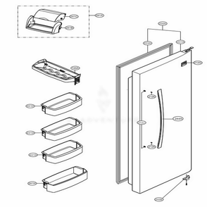 Refrigertor Door Diagram and Parts List for 51093 ASTCSE1 LG Refrigerator