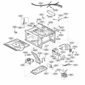 Interior Parts Diagram and Parts List for RCS10PBDA AGREAMA LG Range