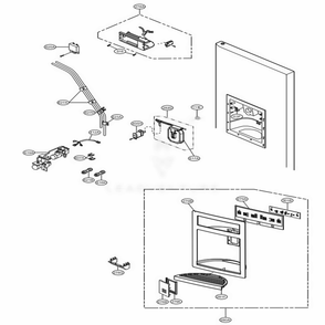 Ice And Water Part Diagram and Parts List for 58826 ATICSER LG Refrigerator