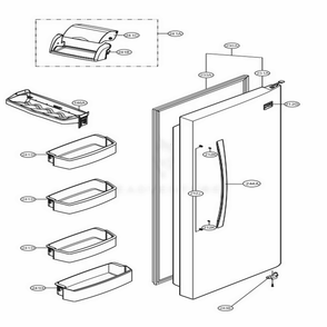 Refrigerator Door Diagram and Parts List for 51373 ASTCSER LG Refrigerator