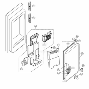 Ice Maker And Ice Bin Parts Diagram and Parts List for LFXC24796D ASBCNA1 LG Refrigerator