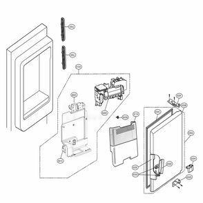 Ice Maker And Ice Bin Parts Diagram and Parts List for 73109 AWBCSE2 LG Refrigerator